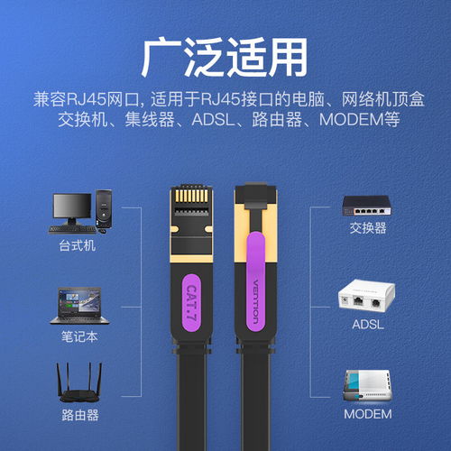 威迅7類網線 扁平CAT7高速屏蔽線，引領千兆寬帶新時代