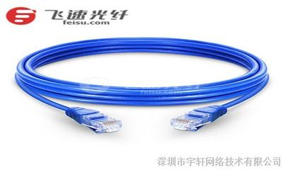 1m Cat5e超五類非屏蔽雙絞線(UTP) 卡溝設計網絡跳線PVC外護套(藍色)_
